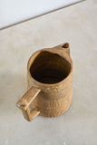 vintage french square handled pottery pitcher