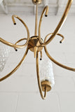 1960s french glass and brass chandelier