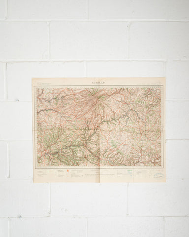 vintage french aurillac map