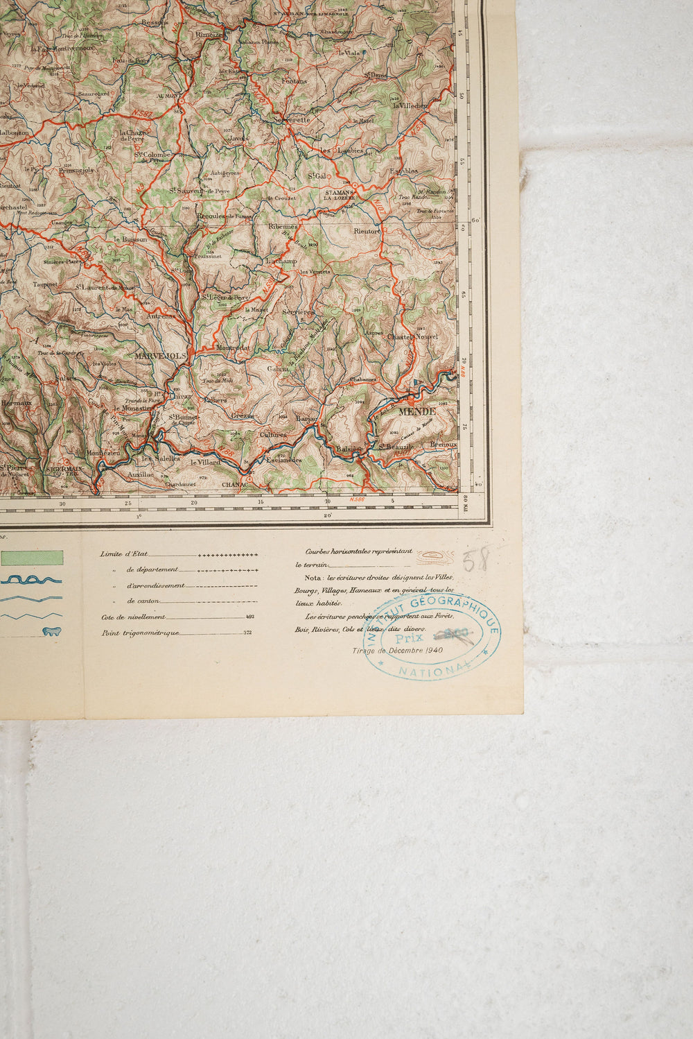 vintage french aurillac map