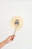 antique french advertising paper fan