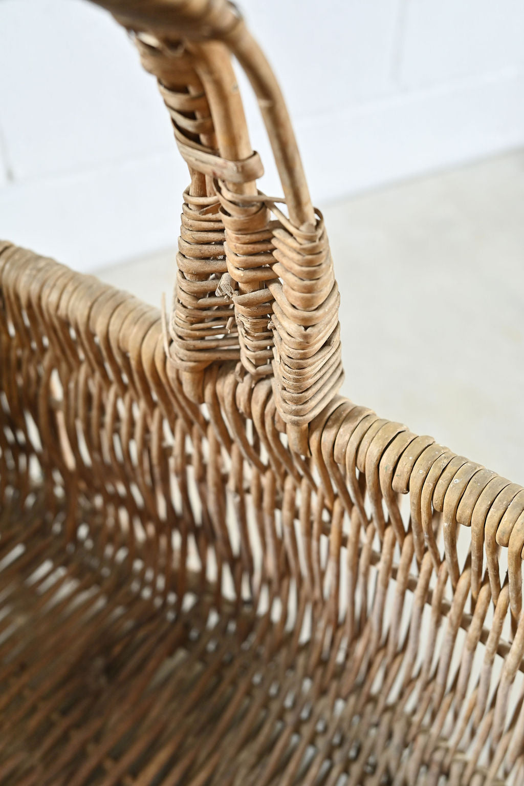 vintage French willow and bentwood gathering basket