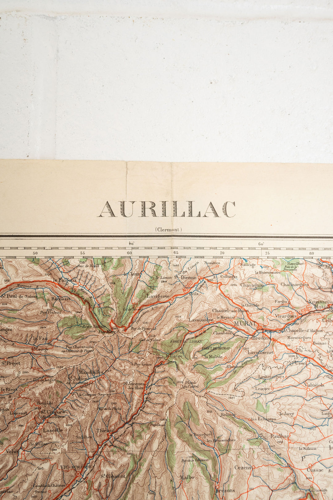 vintage french aurillac map