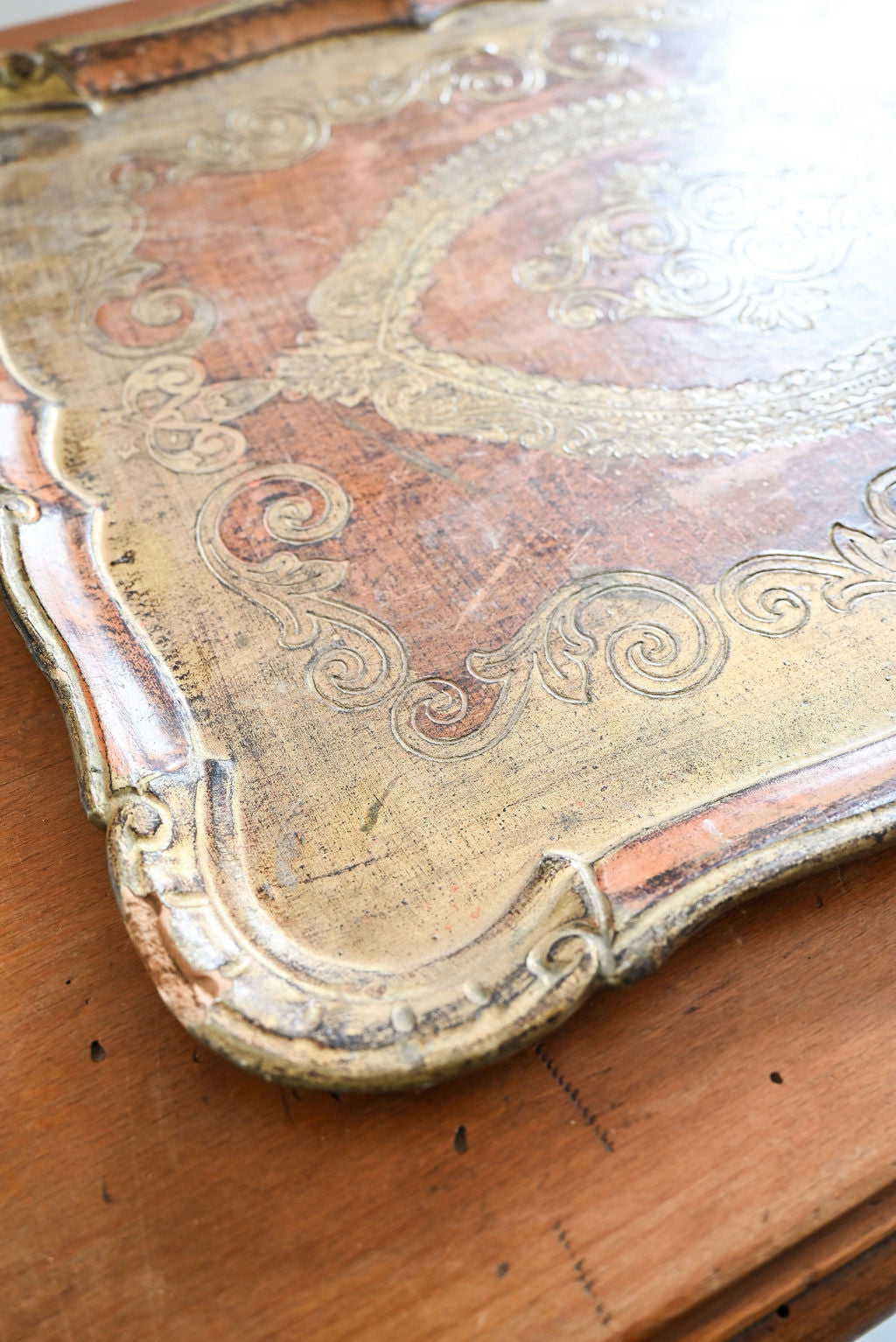 vintage golden italian florentine tray