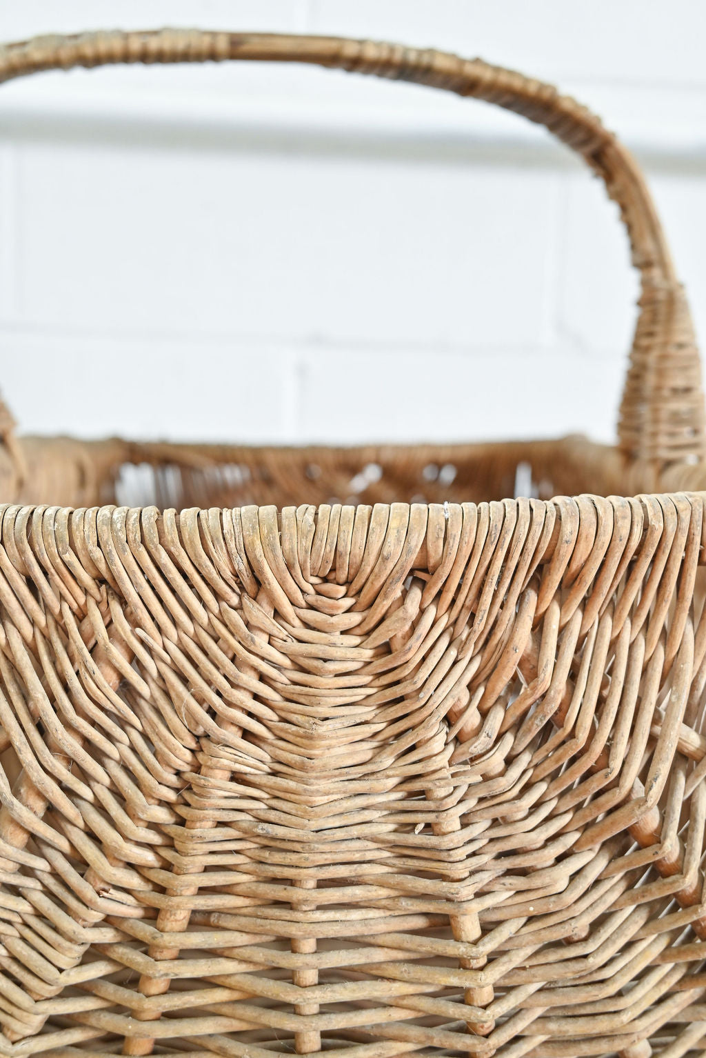 vintage French willow and bentwood gathering basket