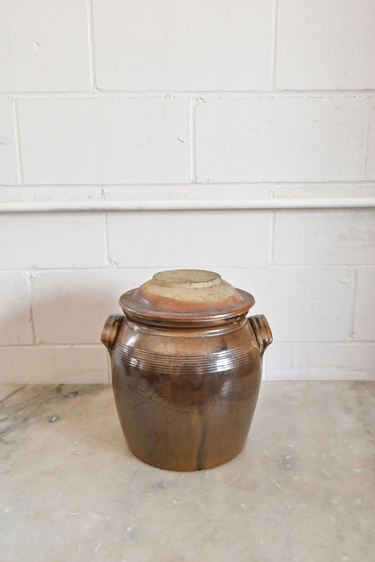 vintage french confit pot with lid