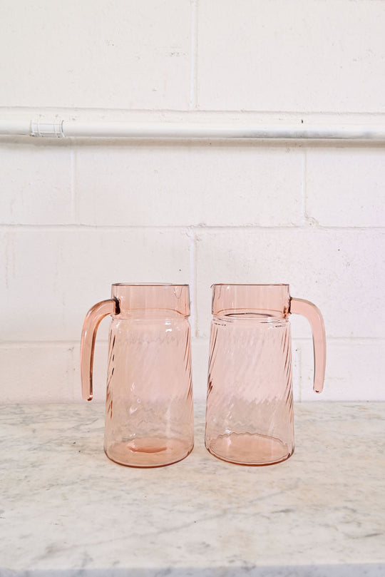 vintage french pink glass pitcher