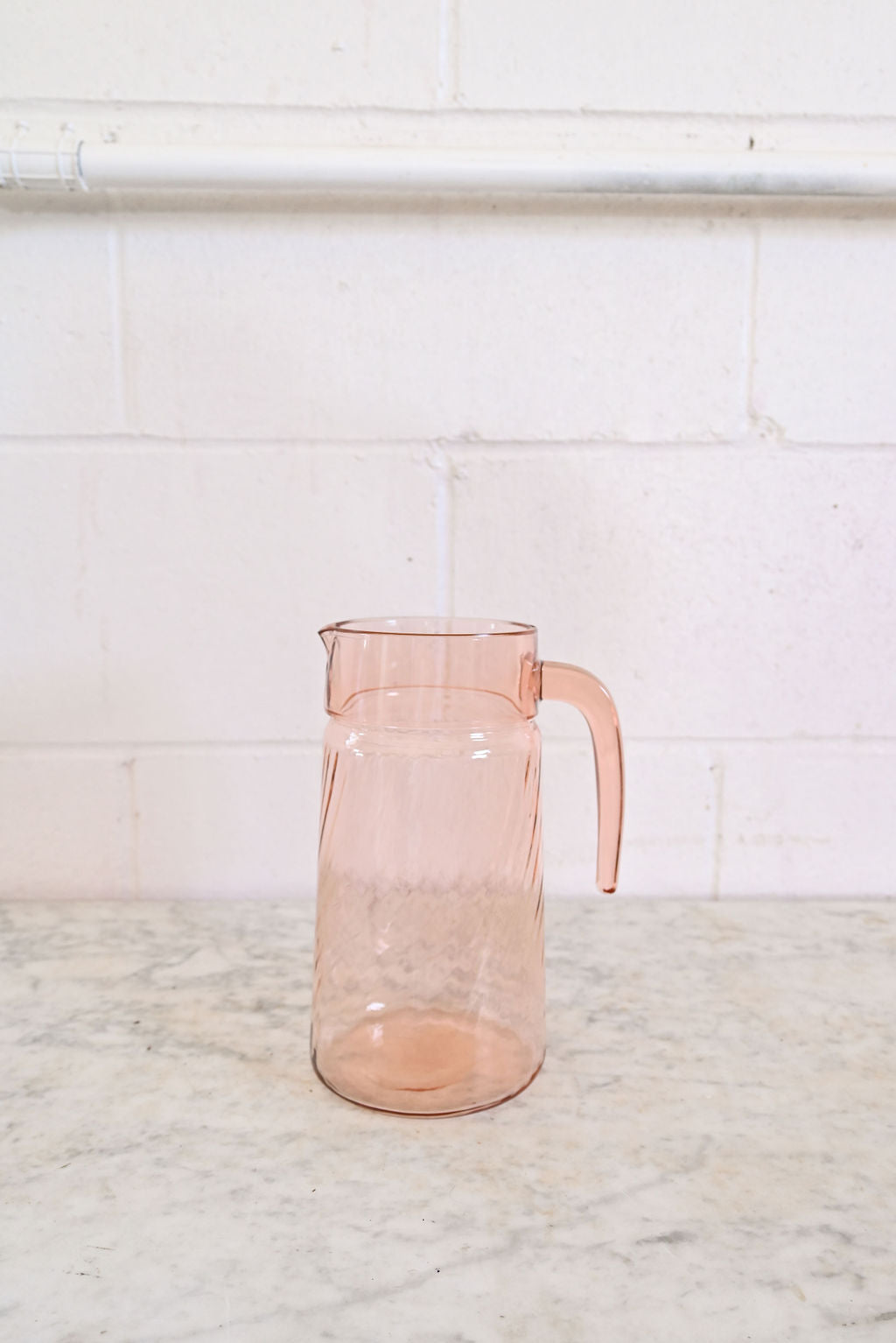 vintage french pink glass pitcher