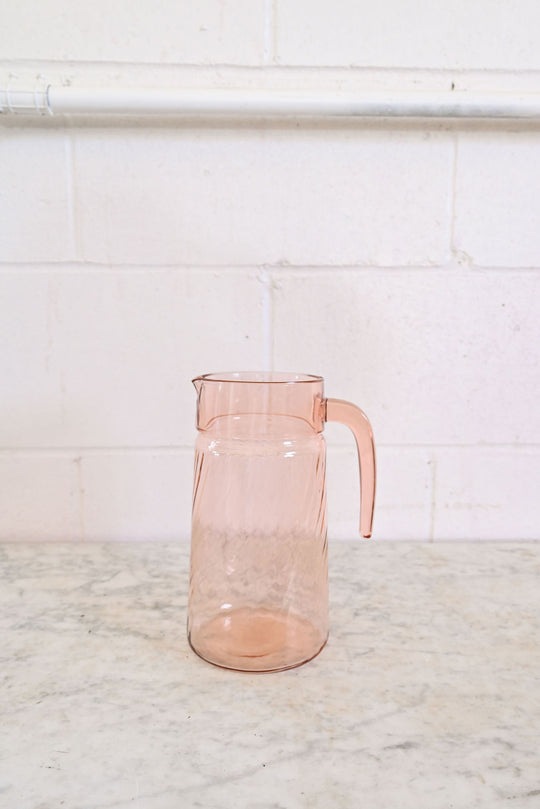 vintage french pink glass pitcher