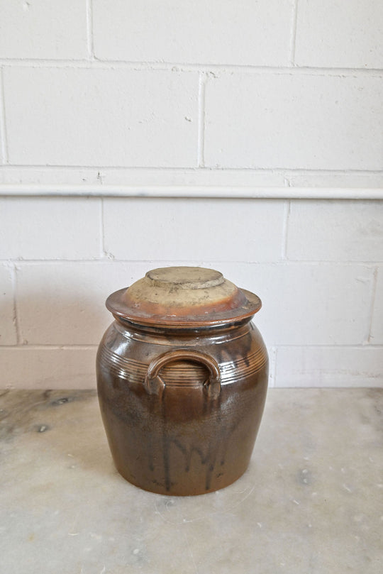 vintage french confit pot with lid