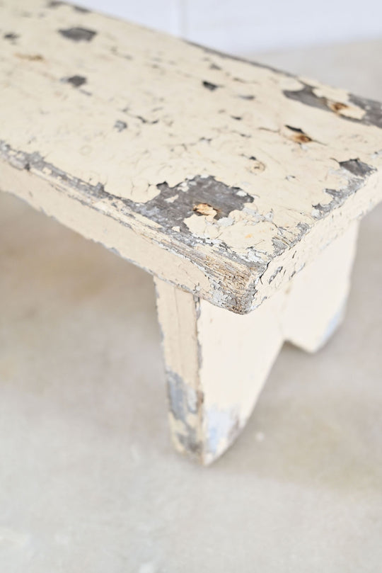 vintage French petite distressed milking stool