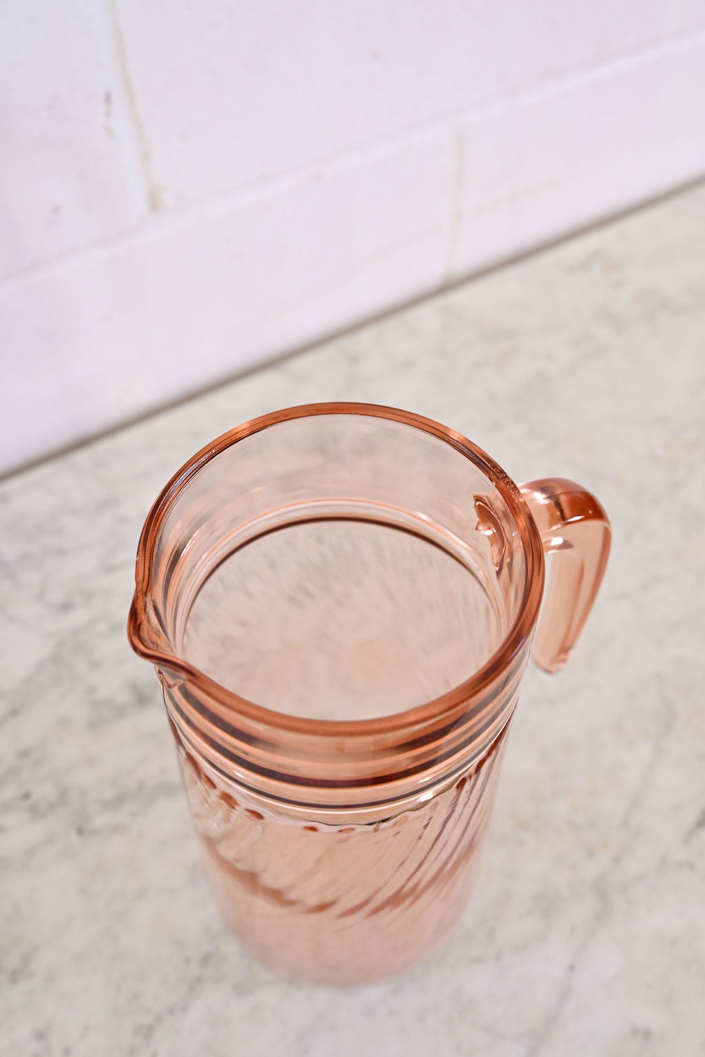 vintage french pink glass pitcher