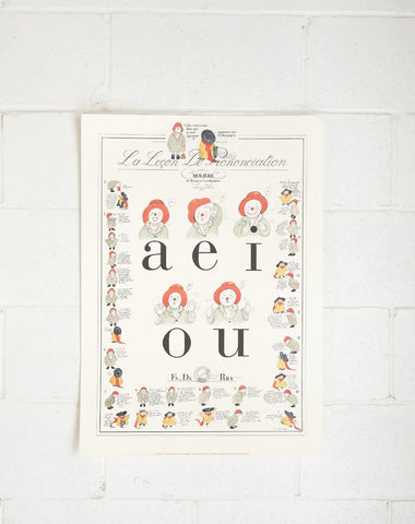 "la leçon de prononciation" vintage french school poster