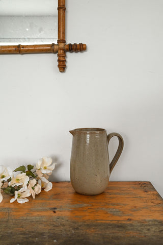 vintage french stoneware grey pitcher