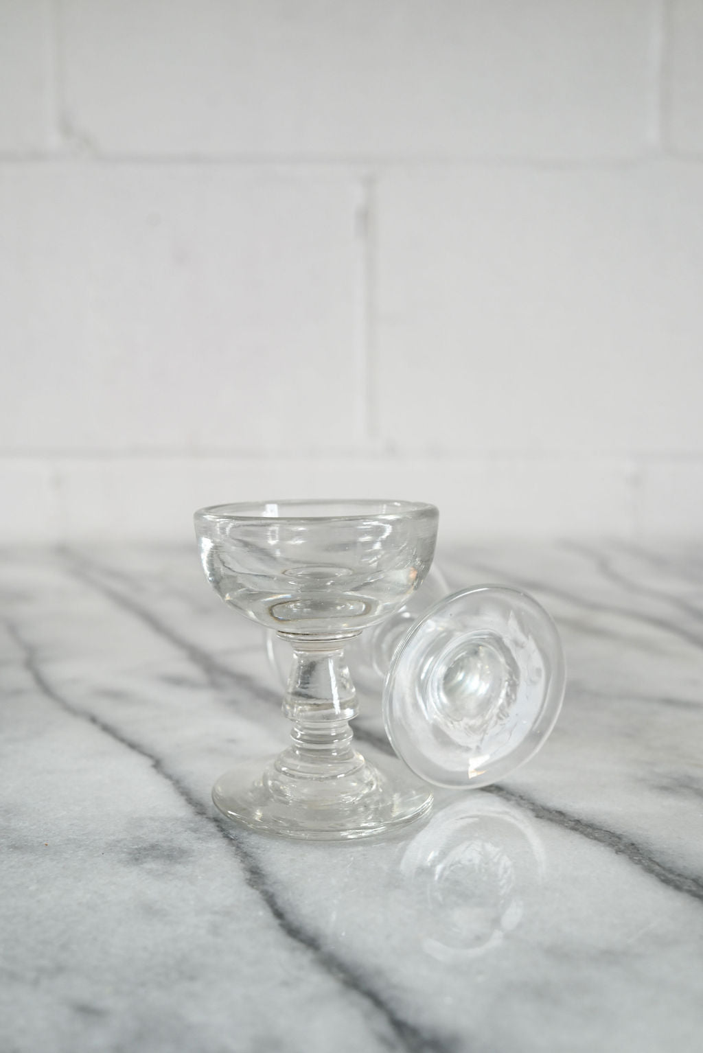 antique french hand blown aperitif glasses, set of 8