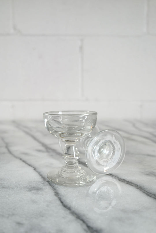 antique french hand blown aperitif glasses, set of 8