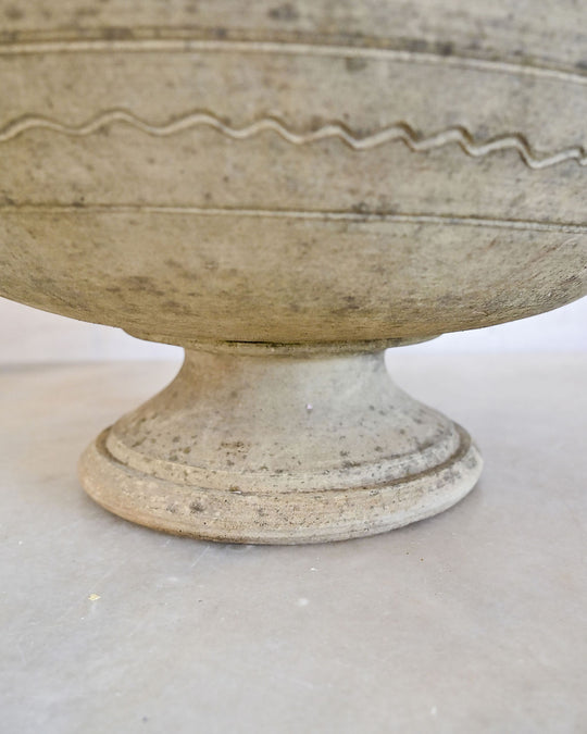 midcentury french pedestal stone planters