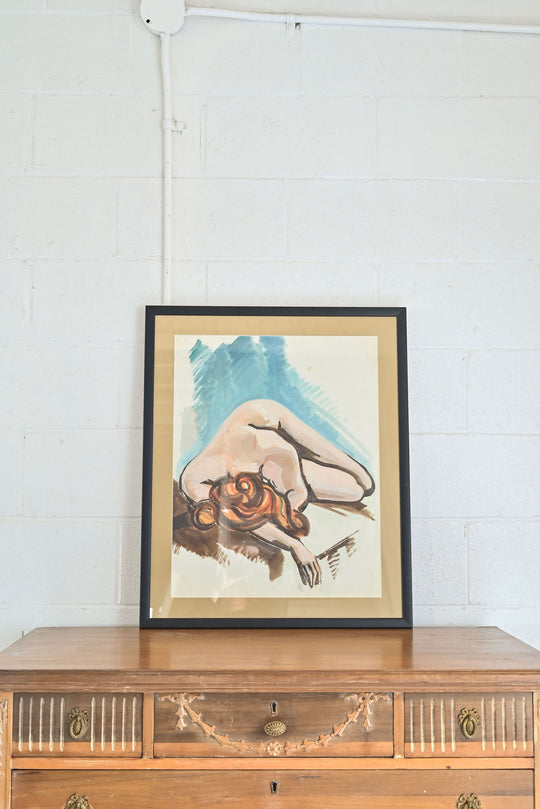 femme nue aux cheveux rouges