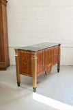 vintage italian marble topped commode with inlaid wood