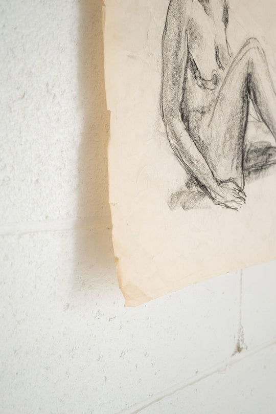 vintage french nude sketch