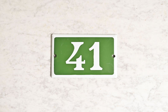 vintage French enameled apartment numbers