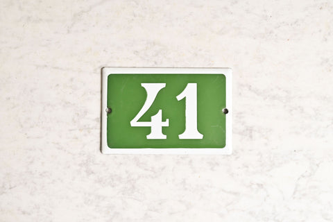 vintage French enameled apartment numbers