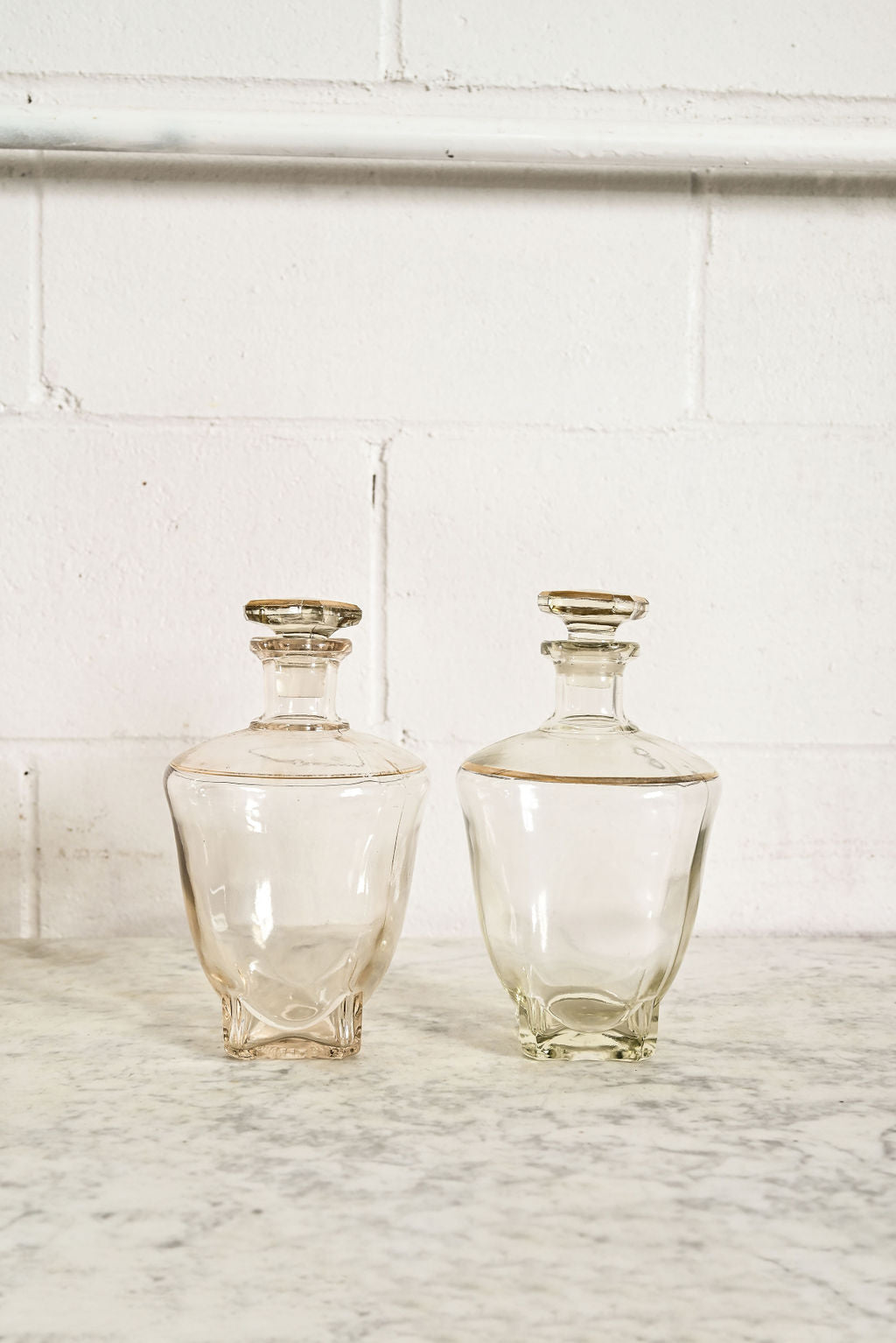 pair of vintage French decanters