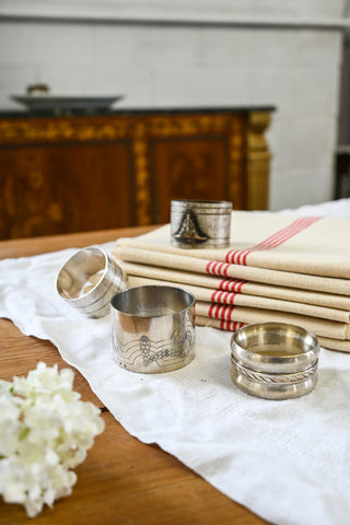 eclectic set of vintage french napkin rings i