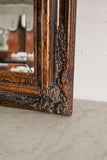 vintage large carved wood framed mirror