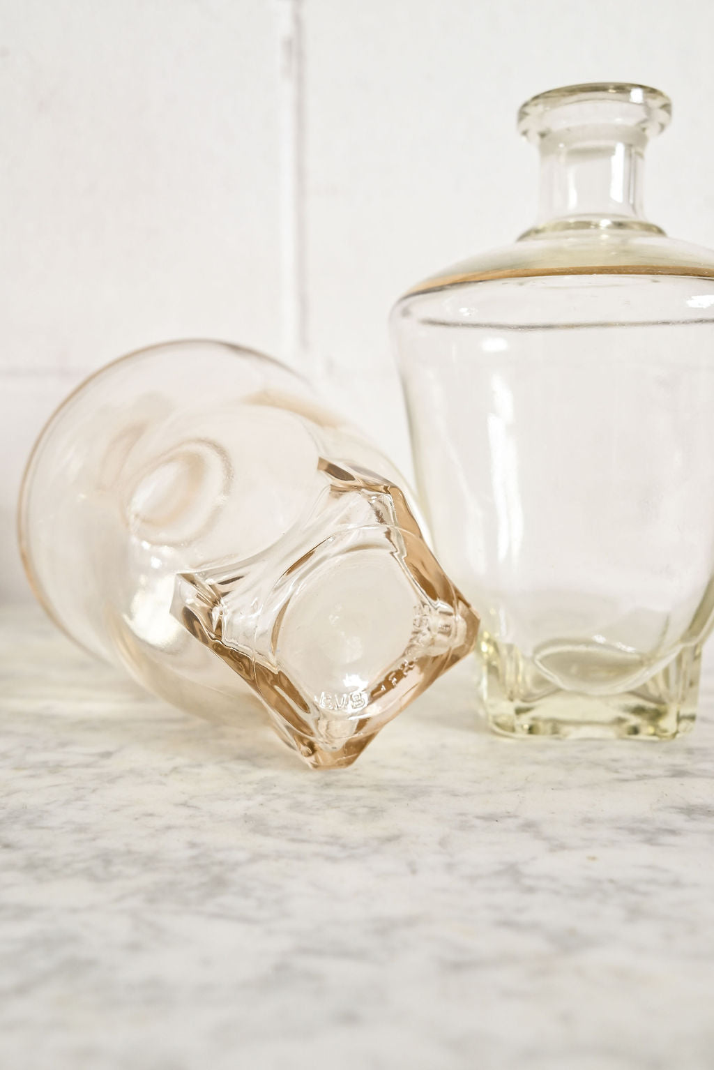 pair of vintage French decanters