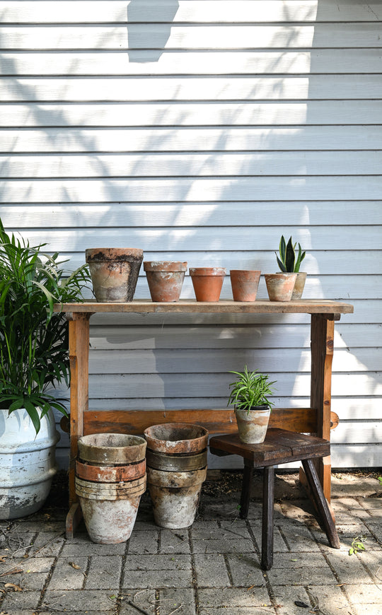 vintage French terra cotta flower pots