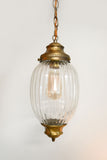 antique glass oval hanging light