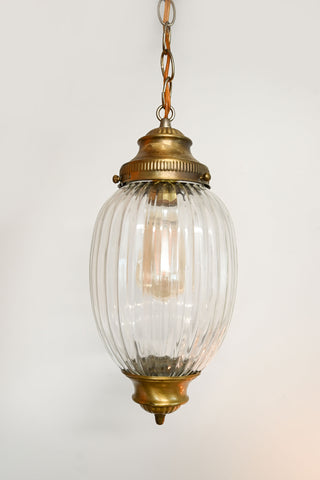 antique glass oval hanging light