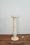 vintage french illuminated marble column lamp