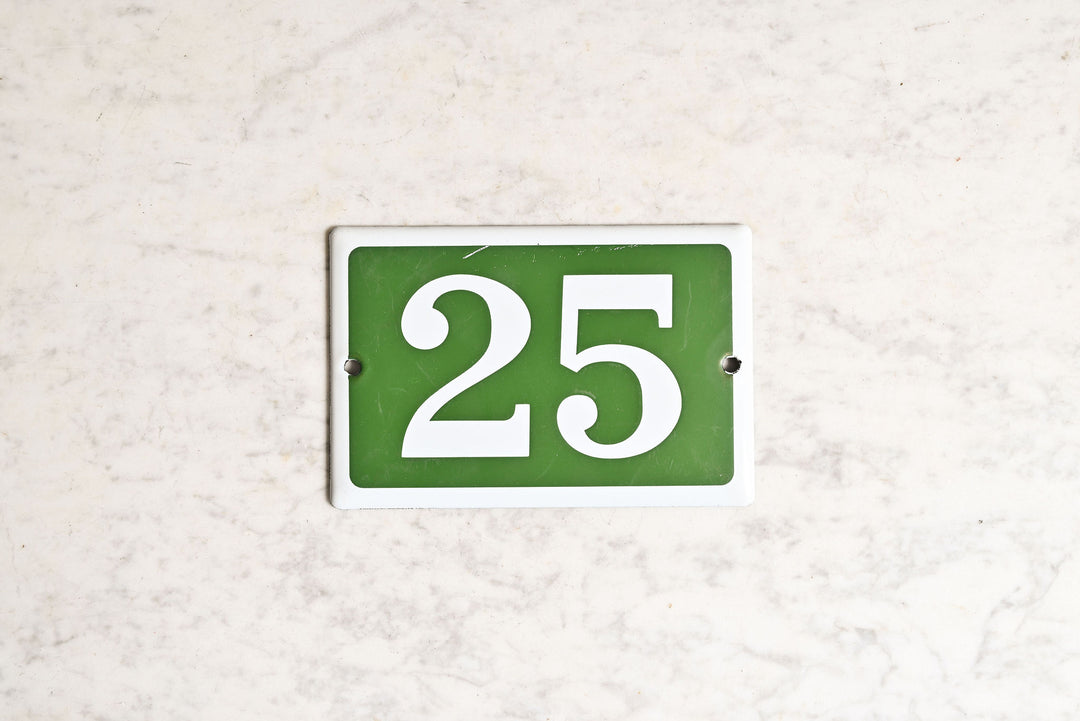 vintage French enameled apartment numbers