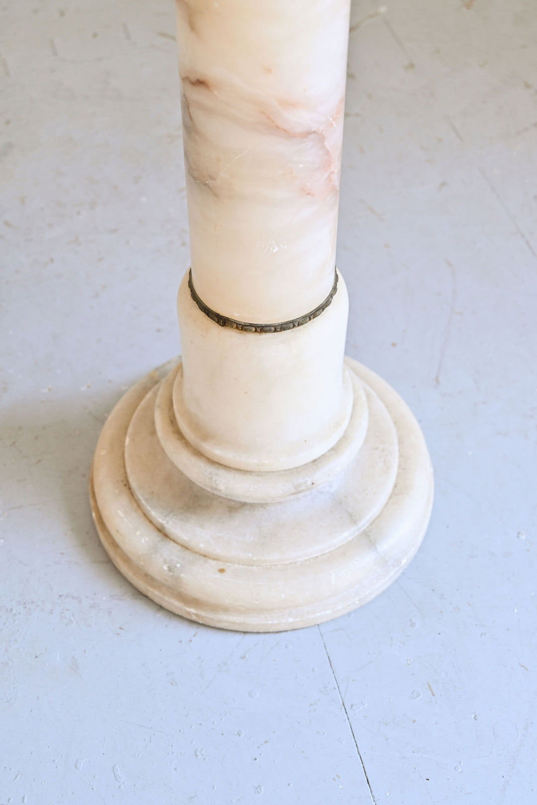 vintage french  marble pedestal with brass details