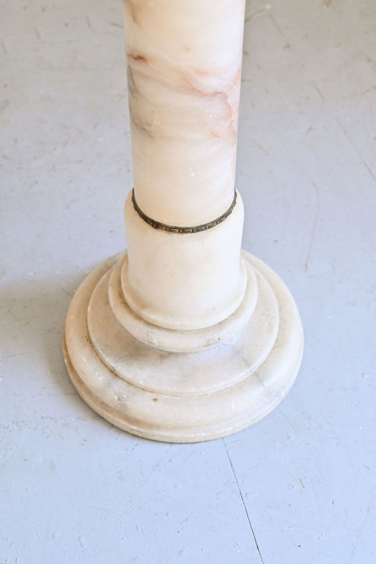 vintage french  marble pedestal with brass details