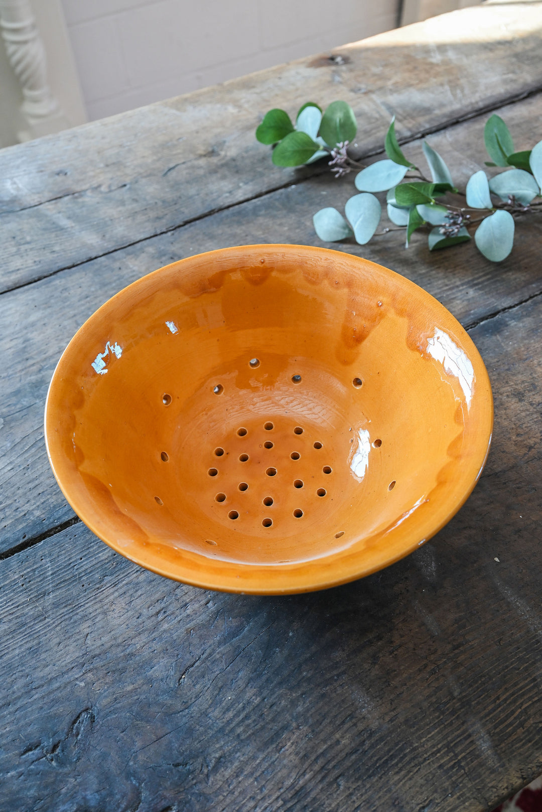 vintage french ceramic colander