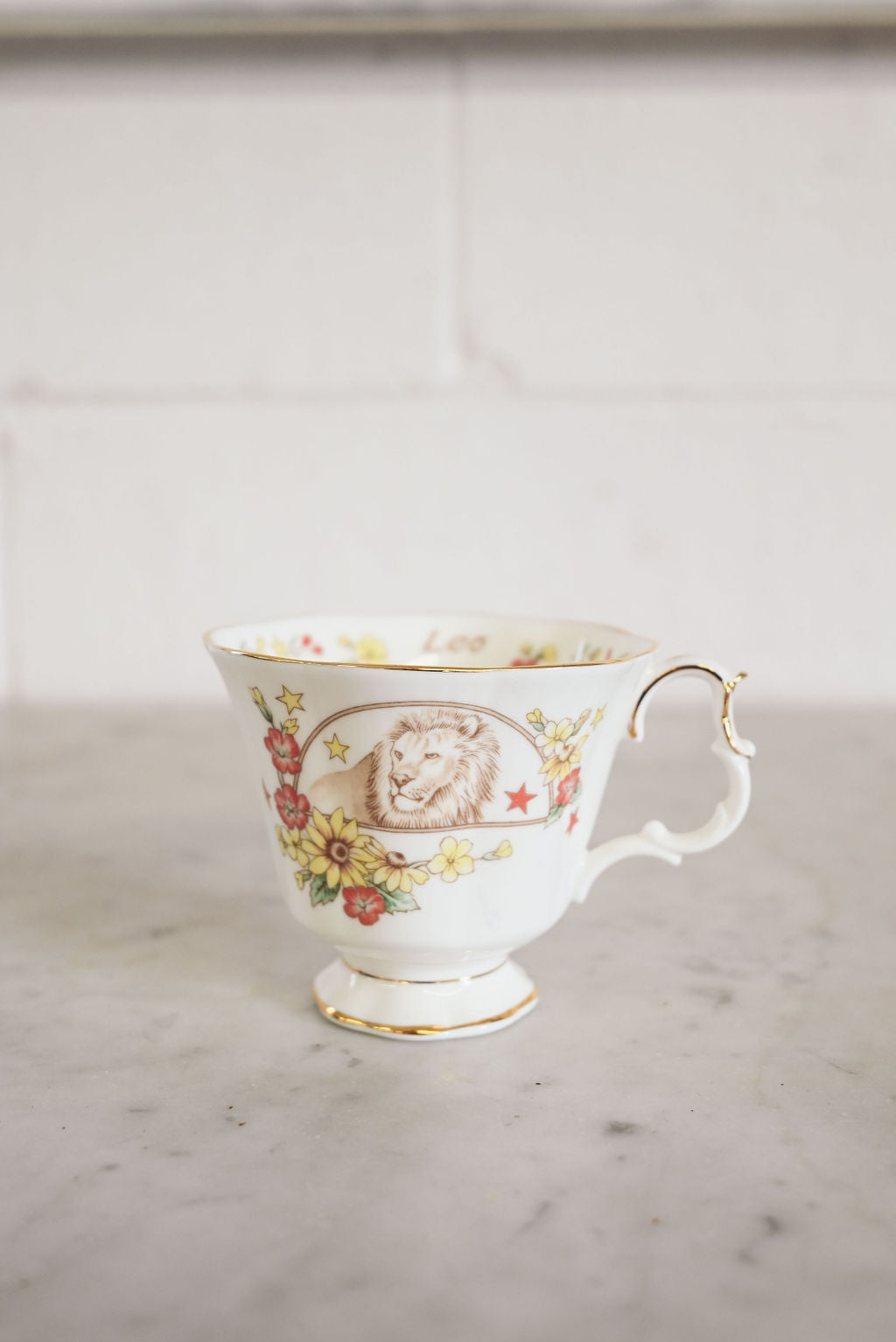 vintage royal albert zodiac series tea cup, "Leo"