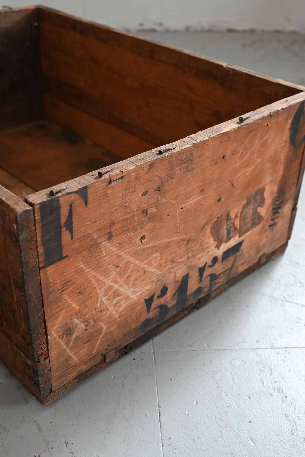 vintage french numbered shipping crate