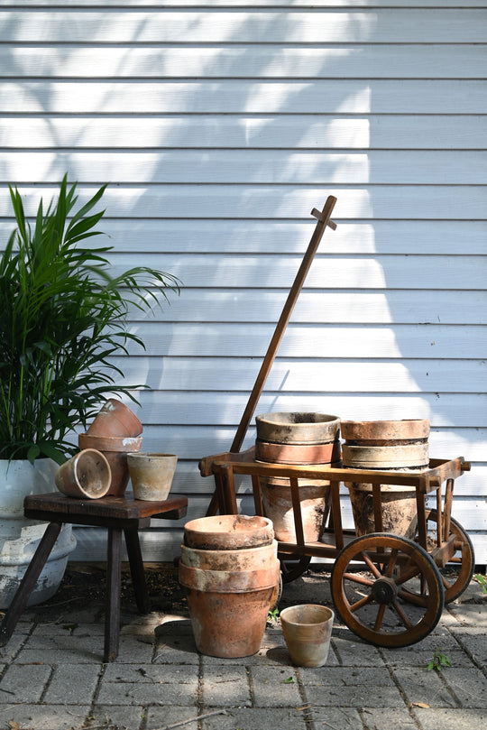 vintage French terra cotta flower pots