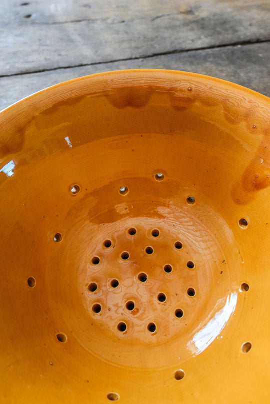 vintage french ceramic colander