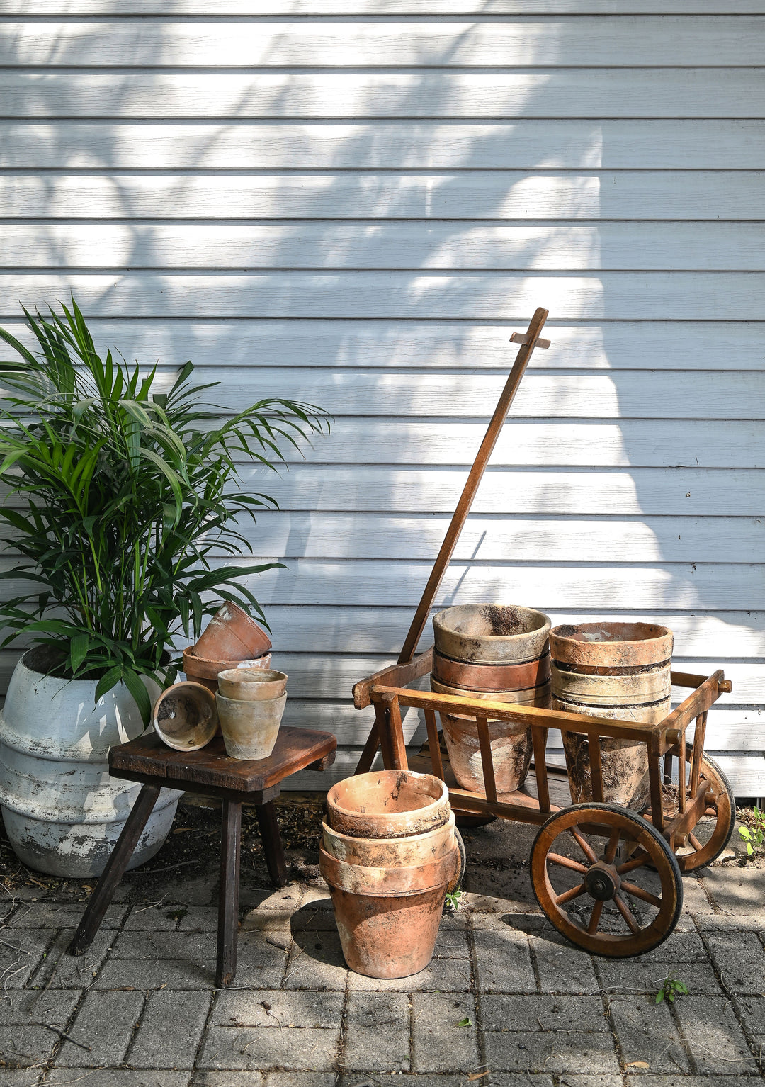 vintage French terra cotta flower pots