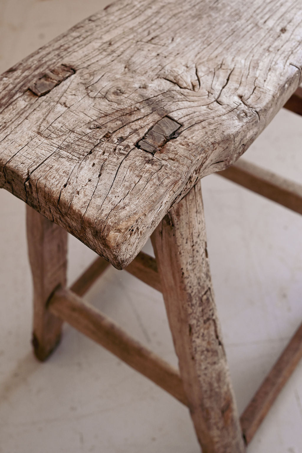 primitive french farmhouse stool iii