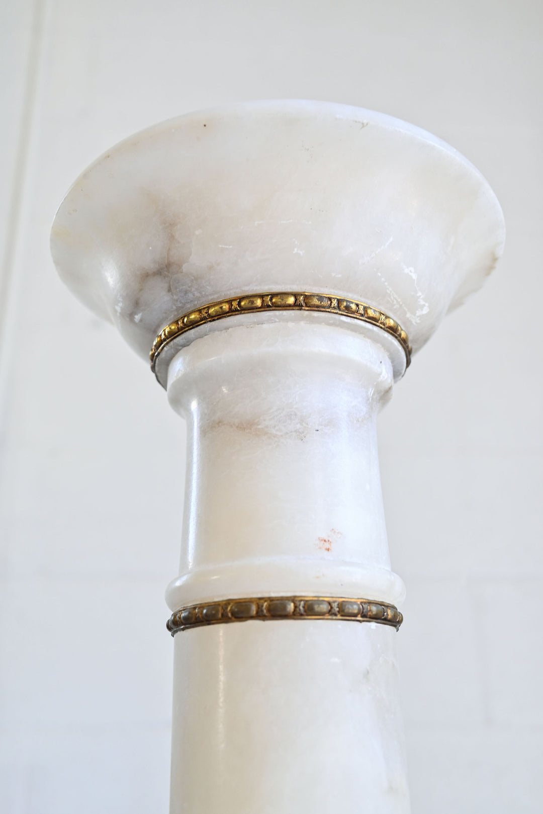 vintage french  marble pedestal with brass details