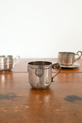 art deco french silver coffee cups