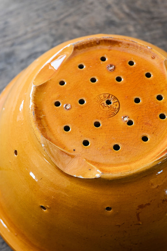 vintage french ceramic colander