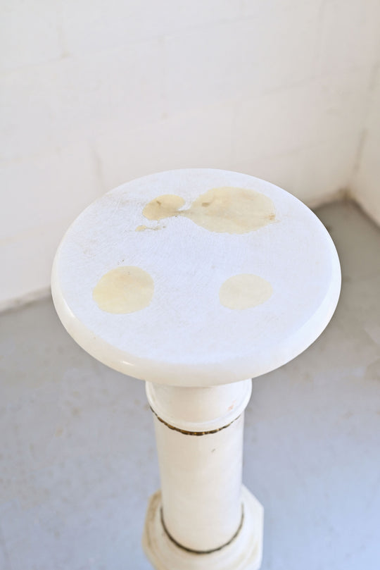 vintage french  marble pedestal with brass details