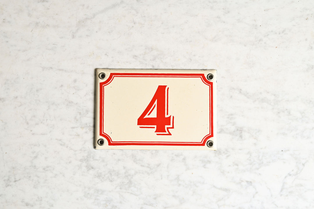 vintage French enameled apartment numbers