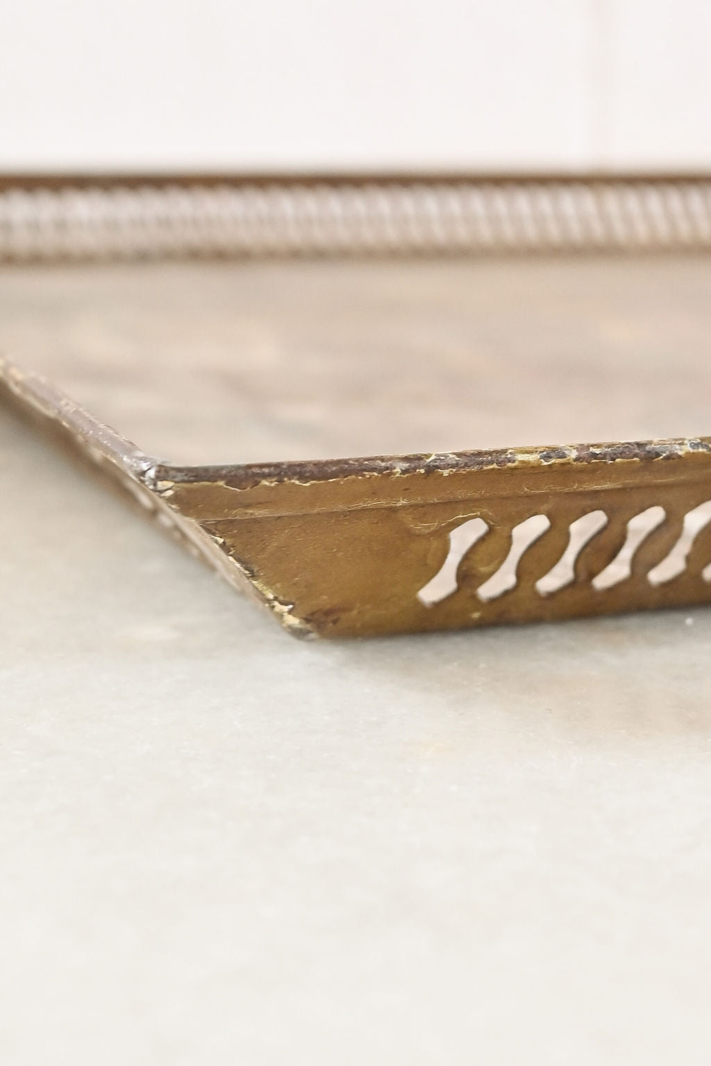 antique french hand painted tole serving tray
